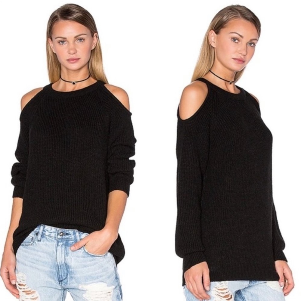 IRO
Lineisy Cold-Shoulder Rib-Knit Sweater